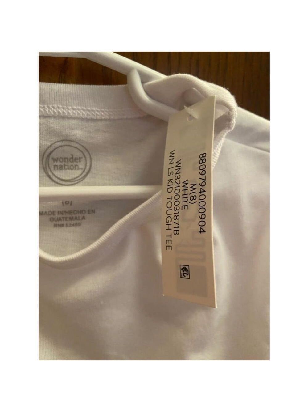 Wonder Nation White Long Sleeve T Shirt Girl's Medium 8 - Picture 4 of 5
